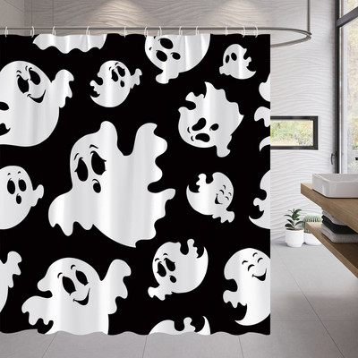 Zavjese za tuširanje u obliku šećerne lubanje Noć vještica Lobanje s cvijetom ruže Kreativne zavjese za kupanje za uređenje kućne kupaonice Tkanina koja se može prati