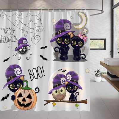 Zavjese za tuširanje u obliku šećerne lubanje Noć vještica Lobanje s cvijetom ruže Kreativne zavjese za kupanje za uređenje kućne kupaonice Tkanina koja se može prati