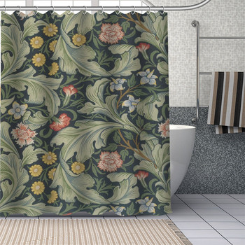 Αδιάβροχη κουρτίνα μπάνιου μπορεί να προσαρμοστεί Προμήθειες μπάνιου ντους William Morris Κουρτίνα μπάνιου από πολυεστέρα με γάντζους