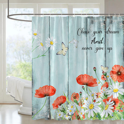 Rustikalna drvena dekoracija na vratima staje zavjesa za kupaonicu, set zavjesa za kupaonicu na seoskoj seoskoj temi Vintage