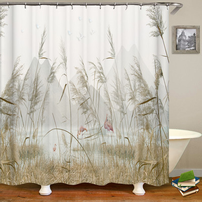 Vintage listovi cvjetnih biljaka otisnuti zavjese za tuširanje Vodootporna poliesterska tkanina Zavjese za zamračivanje kupaonice Dekoracija zaslona za kućnu kupaonicu