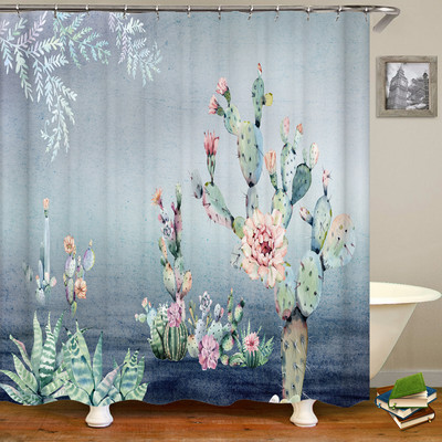 Vintage listovi cvjetnih biljaka otisnuti zavjese za tuširanje Vodootporna poliesterska tkanina Zavjese za zamračivanje kupaonice Dekoracija zaslona za kućnu kupaonicu