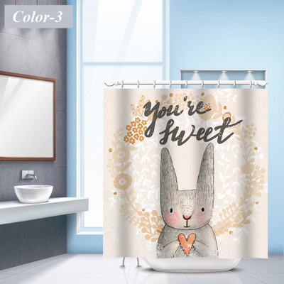 Crtani zečevi zavjese za tuširanje Zavjese Kupaonska kada Vodootporna poliesterska Kupaonica Kućni dekor Dodaci za kupaonicu Cortina Baño