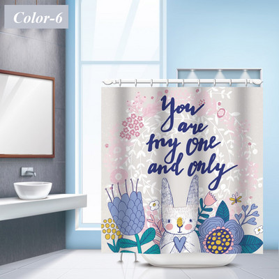 Crtani zečevi zavjese za tuširanje Zavjese Kupaonska kada Vodootporna poliesterska Kupaonica Kućni dekor Dodaci za kupaonicu Cortina Baño