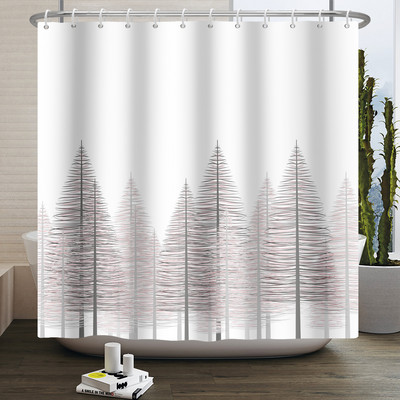 Magla Planina Šuma Pejzaž Zavjesa za tuširanje Dekoracija dnevne sobe Kupaonska zavjesa Poliesterska tkanina Vodootporna zavjesa s kukama