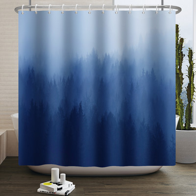 Magla Planina Šuma Pejzaž Zavjesa za tuširanje Dekoracija dnevne sobe Kupaonska zavjesa Poliesterska tkanina Vodootporna zavjesa s kukama