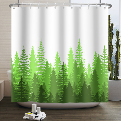 Magla Planina Šuma Pejzaž Zavjesa za tuširanje Dekoracija dnevne sobe Kupaonska zavjesa Poliesterska tkanina Vodootporna zavjesa s kukama