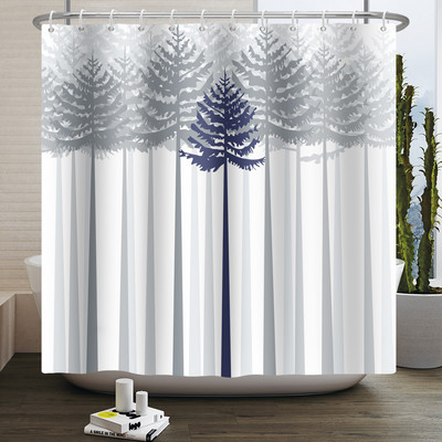 Magla Planina Šuma Pejzaž Zavjesa za tuširanje Dekoracija dnevne sobe Kupaonska zavjesa Poliesterska tkanina Vodootporna zavjesa s kukama