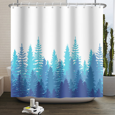Magla Planina Šuma Pejzaž Zavjesa za tuširanje Dekoracija dnevne sobe Kupaonska zavjesa Poliesterska tkanina Vodootporna zavjesa s kukama