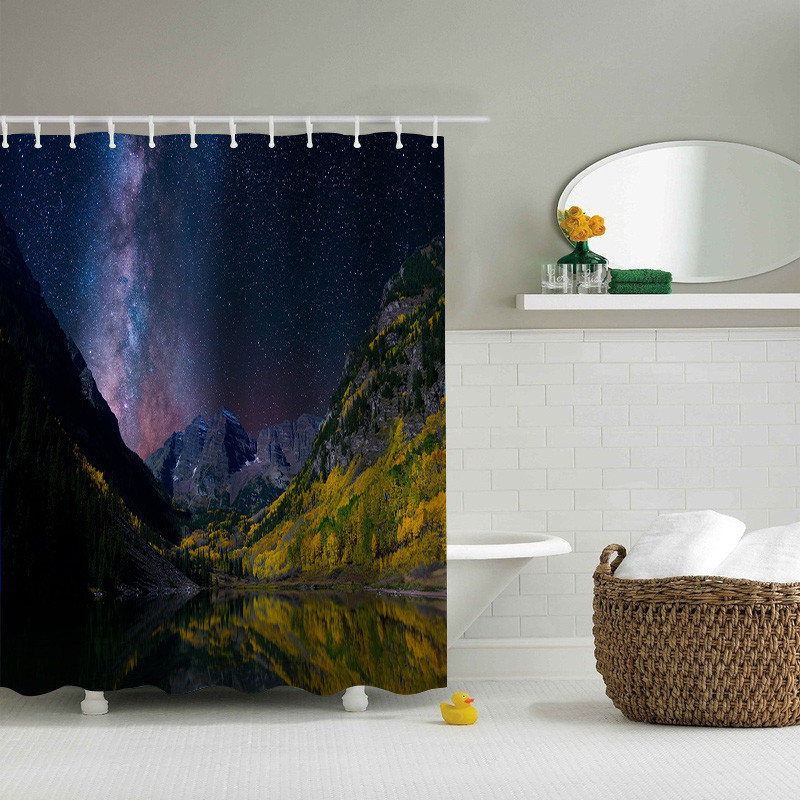 3D prekrasna zvjezdana noćna zavjesa za tuširanje Van Gogh Art apstraktna vodootporna poliesterska toaletna oprema Kupaonske zavjese
