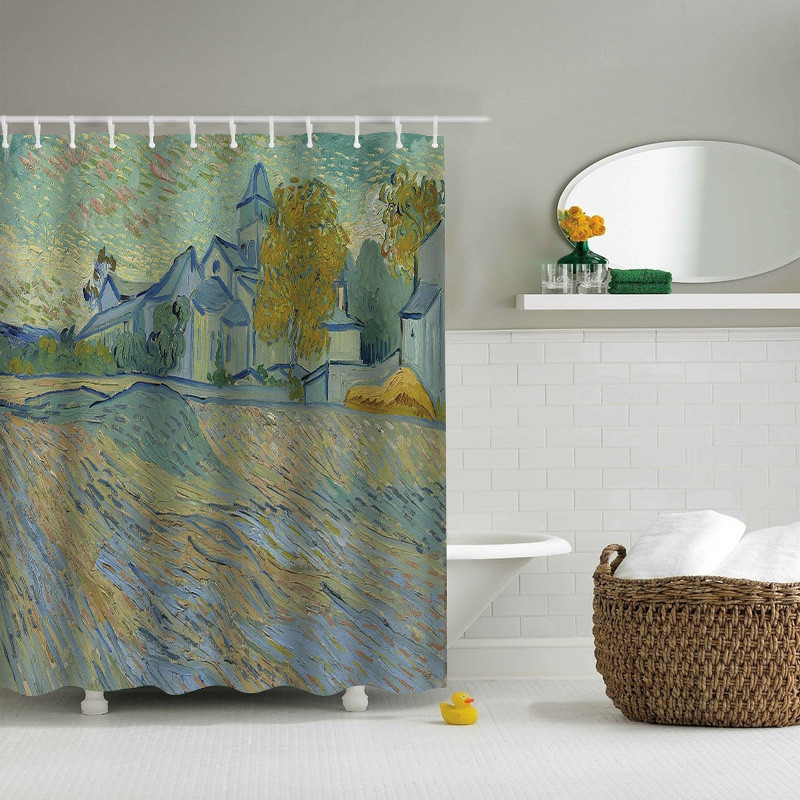 3D prekrasna zvjezdana noćna zavjesa za tuširanje Van Gogh Art apstraktna vodootporna poliesterska toaletna oprema Kupaonske zavjese