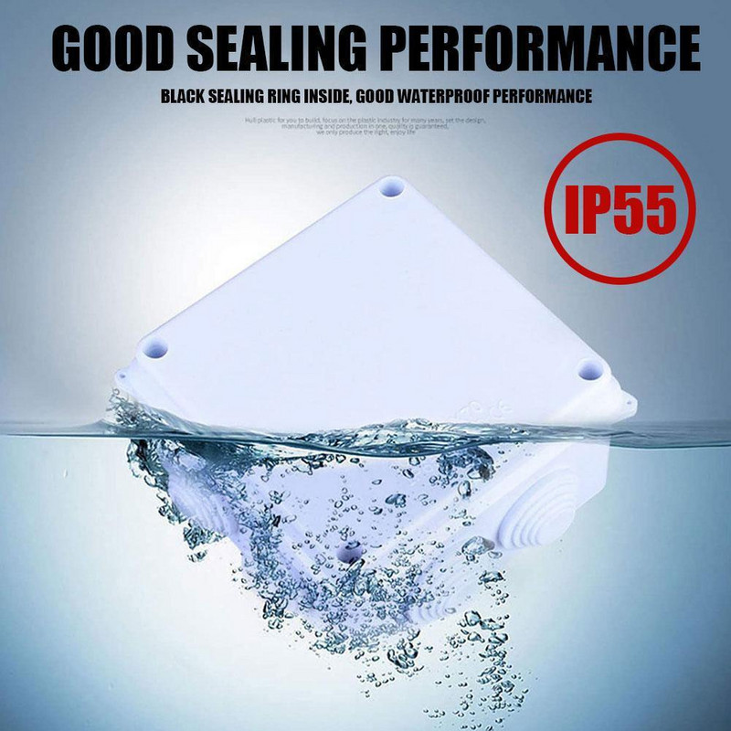 Kućište od bijele ABS plastike Razvodna kutija IP55 Žice Vodootporna razvodna kutija DIY Kabelski konektor Vanjska kutija otporna na prašinu i kišu