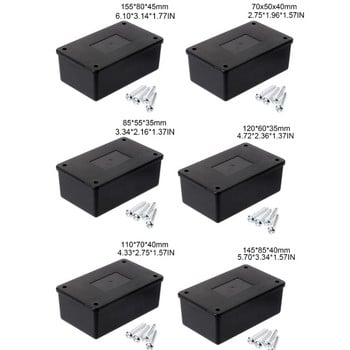 Dustproof Electrical Junction Box Μαύρο αδιάβροχο Plastic Electric Project Junction Box ABS Πλαστική θήκη οργάνων