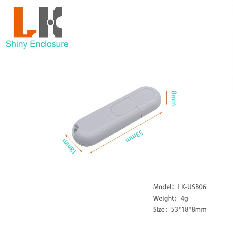LK-USB06 Abs plastično elektroničko USB kućište za elektroniku Plastični bežični USB Stick Flash Drive Razvodna kutija 53x18x8mm