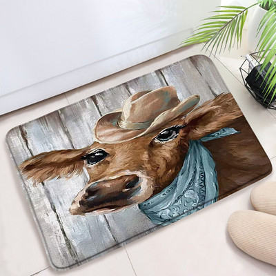 Hailendas govs dušas aizkari kūts vējdzirnavas Rietumu savvaļas dzīvnieki Dzīvnieki Bull portrets dušas aizkaru komplekts Vannas istabas aizkari ar āķiem