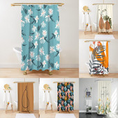 Cvijet Biljka Lišće Umjetnički geometrijski uzorak Zavjesa za tuširanje Vodootporna poliesterska tkanina Kompleti kupaonskog pribora Dekoracija paravana za kadu