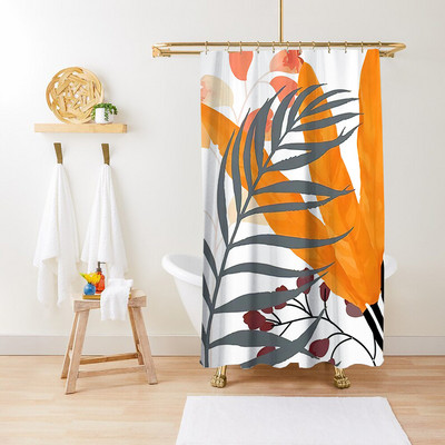 Cvijet Biljka Lišće Umjetnički geometrijski uzorak Zavjesa za tuširanje Vodootporna poliesterska tkanina Kompleti kupaonskog pribora Dekoracija paravana za kadu