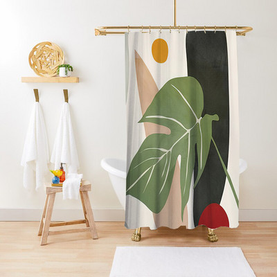 Cvijet Biljka Lišće Umjetnički geometrijski uzorak Zavjesa za tuširanje Vodootporna poliesterska tkanina Kompleti kupaonskog pribora Dekoracija paravana za kadu