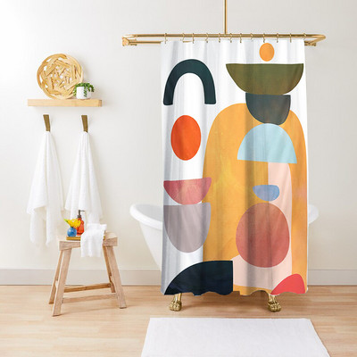 Cvijet Biljka Lišće Umjetnički geometrijski uzorak Zavjesa za tuširanje Vodootporna poliesterska tkanina Kompleti kupaonskog pribora Dekoracija paravana za kadu