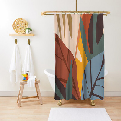 Cvijet Biljka Lišće Umjetnički geometrijski uzorak Zavjesa za tuširanje Vodootporna poliesterska tkanina Kompleti kupaonskog pribora Dekoracija paravana za kadu