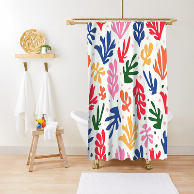 Cvijet Biljka Lišće Umjetnički geometrijski uzorak Zavjesa za tuširanje Vodootporna poliesterska tkanina Kompleti kupaonskog pribora Dekoracija paravana za kadu