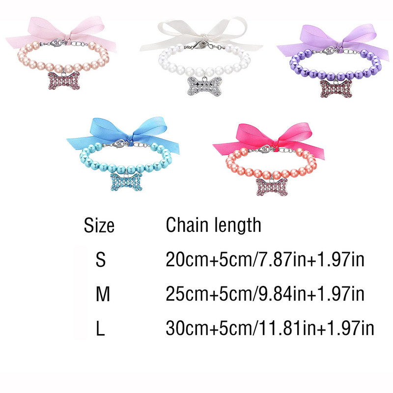 Biserna ogrlica za kućne ljubimce Mačke, pse Ogrlice, pojasevi i povoci Pseća kost Podesivi privjesak Nakit Proizvodi za kućne ljubimce Potrepštine za pse