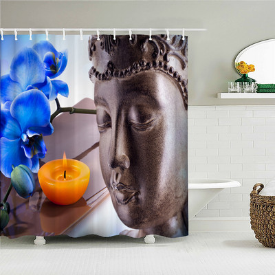 Kip Bude Zavjesa za tuširanje Zen Stone 3D bijeli paravani za kadu Vodootporni poliesterski vrtni pozadinski ukrasi za zidove Kupaonske zavjese