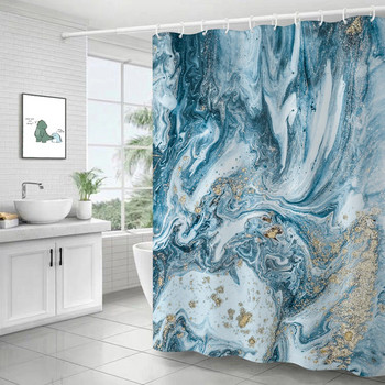 Μαρμάρινη κυματισμένη κουρτίνα μπάνιου Δημιουργική διακόσμηση σπιτιού αισθητική Αδιάβροχη κουρτίνα μπάνιου Μοντέρνα μινιμαλιστική διακόσμηση Cortina Ducha