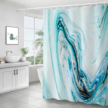 Μαρμάρινη κυματισμένη κουρτίνα μπάνιου Δημιουργική διακόσμηση σπιτιού αισθητική Αδιάβροχη κουρτίνα μπάνιου Μοντέρνα μινιμαλιστική διακόσμηση Cortina Ducha