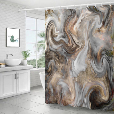 Mramorirana naborana zavjesa za tuširanje Kreativni kućni dekor Estetska kupaonska vodootporna zavjesa Moderni minimalistički dekor Cortina Ducha