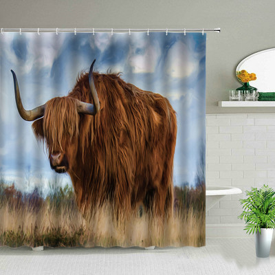 Set zavjesa za tuširanje sa životinjama, crtani tigar, dinosaur, cvjetna biljka, geometrijski, apstraktni, kreativni set zavjesa s kukama