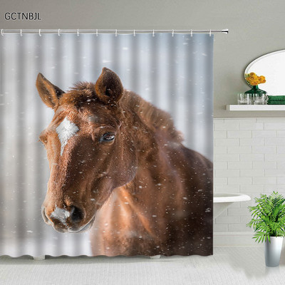 Set zavjesa za tuširanje sa životinjama, crtani tigar, dinosaur, cvjetna biljka, geometrijski, apstraktni, kreativni set zavjesa s kukama