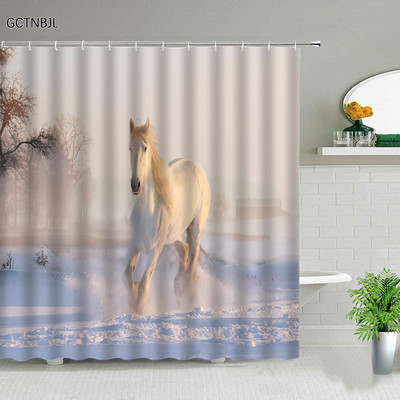 Set zavjesa za tuširanje sa životinjama, crtani tigar, dinosaur, cvjetna biljka, geometrijski, apstraktni, kreativni set zavjesa s kukama