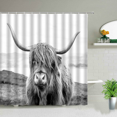 Set zavjesa za tuširanje sa životinjama, crtani tigar, dinosaur, cvjetna biljka, geometrijski, apstraktni, kreativni set zavjesa s kukama