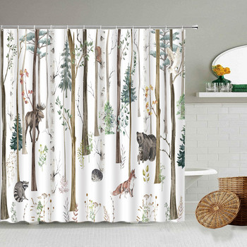 Горски животни Завеса за душ Детска завеса за баня Модерен минималистичен домашен декор Аксесоари за баня Водоустойчива завеса
