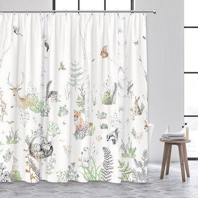 Meža dzīvnieki dušas aizkari bērniem vannas istabas dušas aizkari Mūsdienīgs minimālisma mājas dekors Vannas istabas piederumi Ūdensizturīgs aizkars