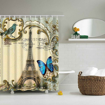Китайска завеса за душ Полиестерна шарка на пеперуда Печатни завеси за душ Пеперуди за баня Печат за баня Rideau Douche