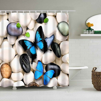 Κινέζικη κουρτίνα μπάνιου με μοτίβο πεταλούδας από πολυεστέρα Κουρτίνες μπάνιου Εκτύπωση πεταλούδων μπάνιου Rideau Douche