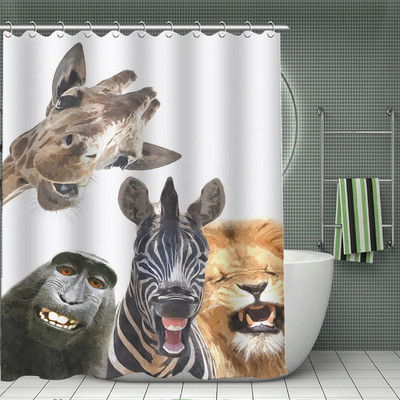 Smiješne životinjske zavjese za tuširanje Dječja kupaonska zavjesa za tuširanje Kupaonski dodaci Vodootporne zavjese Kućni dekor Cortina De Baño