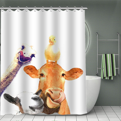 Smiješne životinjske zavjese za tuširanje Dječja kupaonska zavjesa za tuširanje Kupaonski dodaci Vodootporne zavjese Kućni dekor Cortina De Baño