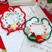 Prekrasna božićna ogrlica s povodcem za pse Mali srednji kućni ljubimci Najlonska ogrlica za mačke Leptir mašna Štene Mačka Povodac Povodac za hodanje Povodac Bichon