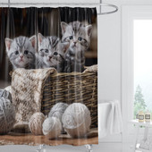 Vruća rasprodaja zavjesa za tuširanje Slatka mačja krpa za tuširanje Vodootporna protiv plijesni Pregradna zavjesa za kupaonicu Zavjesa za tuširanje