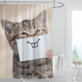 Гореща разпродажба Завеса за душ Сладка котка Кърпа за душ Водоустойчива анти-мухъл Преградна завеса за баня Завеса за душ