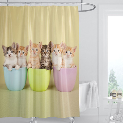 Vruća rasprodaja zavjesa za tuširanje Slatka mačja krpa za tuširanje Vodootporna protiv plijesni Pregradna zavjesa za kupaonicu Zavjesa za tuširanje