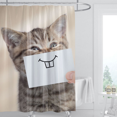 Vruća rasprodaja zavjesa za tuširanje Slatka mačja krpa za tuširanje Vodootporna protiv plijesni Pregradna zavjesa za kupaonicu Zavjesa za tuširanje