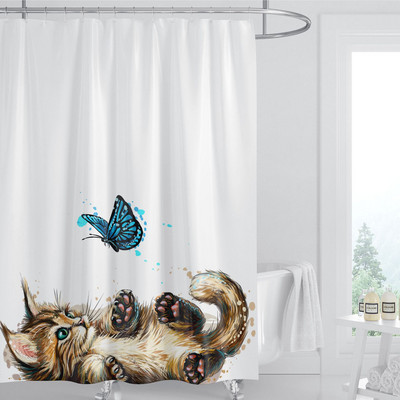 Vruća rasprodaja zavjesa za tuširanje Slatka mačja krpa za tuširanje Vodootporna protiv plijesni Pregradna zavjesa za kupaonicu Zavjesa za tuširanje