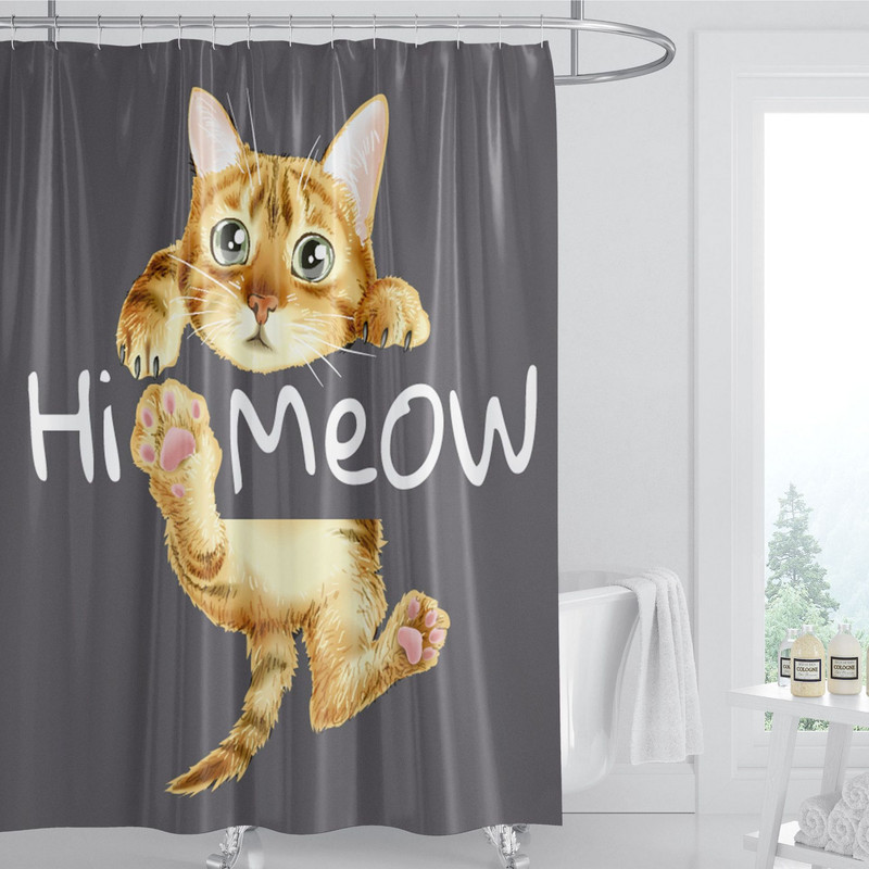 Vruća rasprodaja zavjesa za tuširanje Slatka mačja krpa za tuširanje Vodootporna protiv plijesni Pregradna zavjesa za kupaonicu Zavjesa za tuširanje