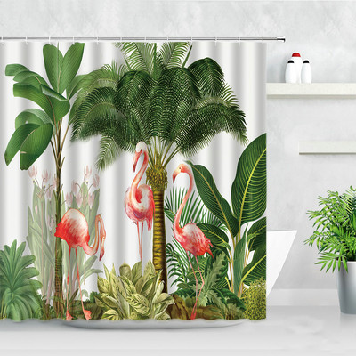 Tropu augu dušas aizkari putnu pērtiķis zebra leopards savvaļas dzīvnieki koki 3D druka ūdensizturīgs vannas ekrāns vannas istabas aizkaru komplekts