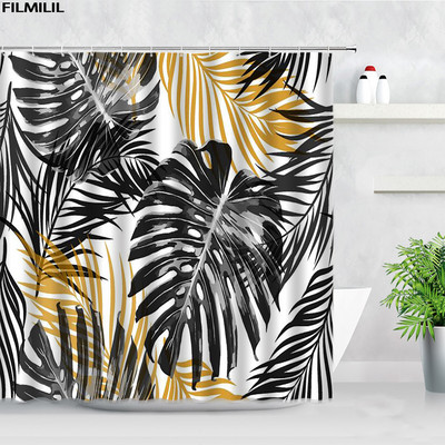 Tropu augu dušas aizkari putnu pērtiķis zebra leopards savvaļas dzīvnieki koki 3D druka ūdensizturīgs vannas ekrāns vannas istabas aizkaru komplekts