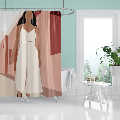 Nordic Wind Apstraktna umjetnost Boho zavjesa za tuširanje Vodootporna poliesterska zavjesa za kupaonicu Morandi Color Block Zavjese za uređenje kupaonice